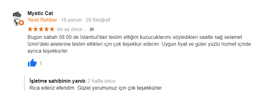 mutlu pet kargo müşteri